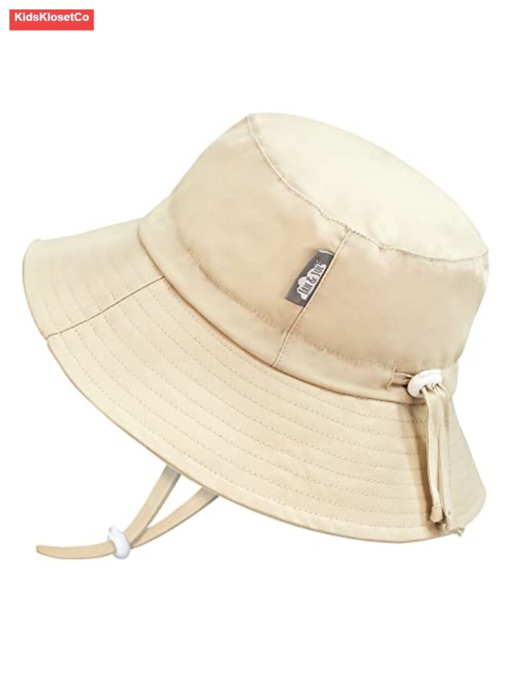 Cotton Bucket Hat with UV Protection for Kids, Adjustable Chin Strap, Packable